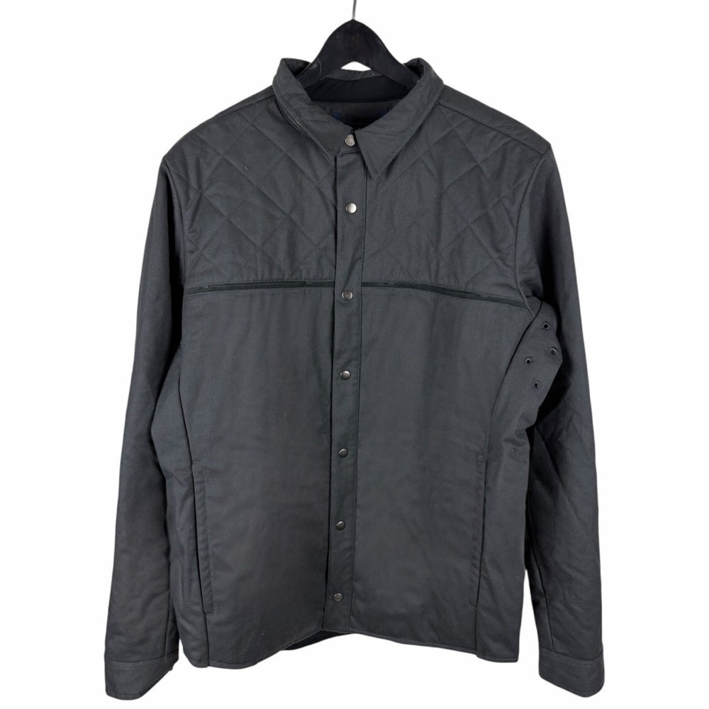 Mens Fisher + Baker Birmingham Wool Quilted Front Snap Grey Jacket Size M